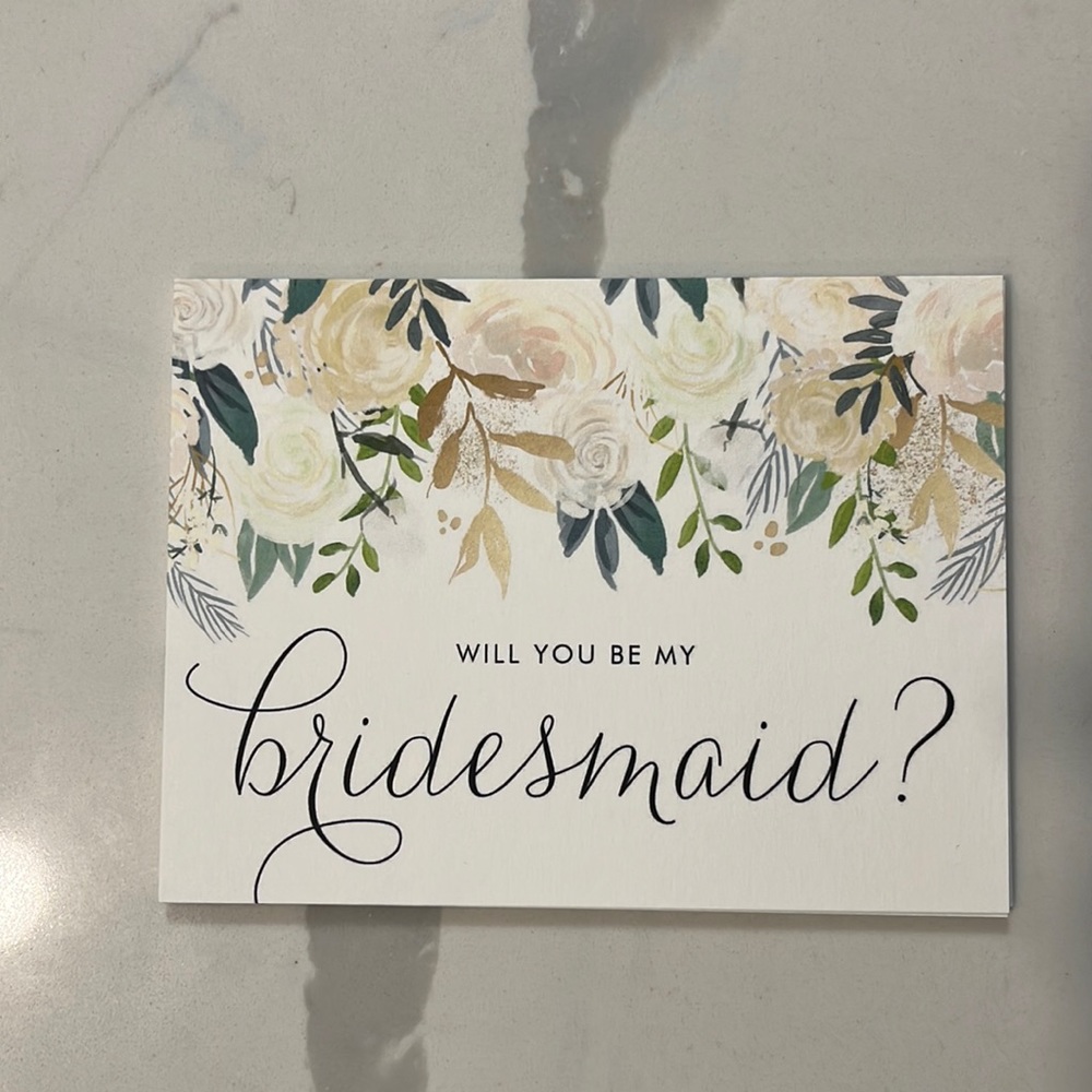 Blank bridesmaid proposal cards, floral